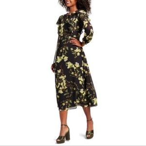 NWT Who What Wear Floral Ruffle Belladonna Dress *